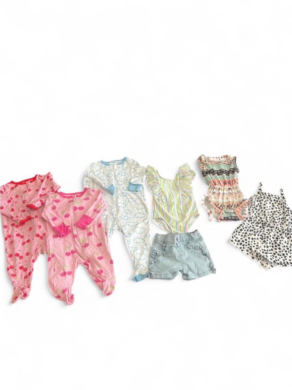 Mixed Baby Girl Clothing Bundle - Pink, Blue, Green, Denim, Multi